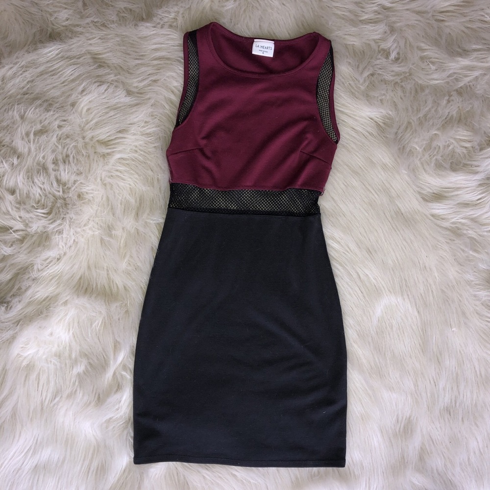 LA HEARTS Burgundy Party Dress